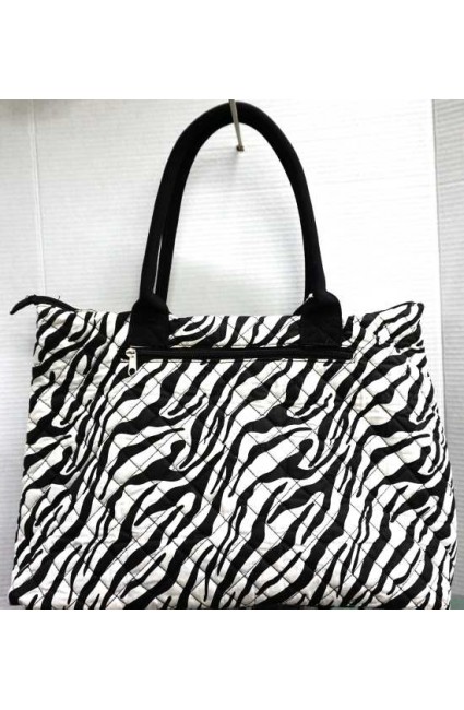 Large Quilted Tote Bag-ZEBRA/BLACK